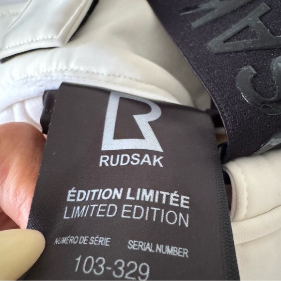 Rudsak limited edition messa ski pant with logo straps in cream white size S - Picture 15 of 16